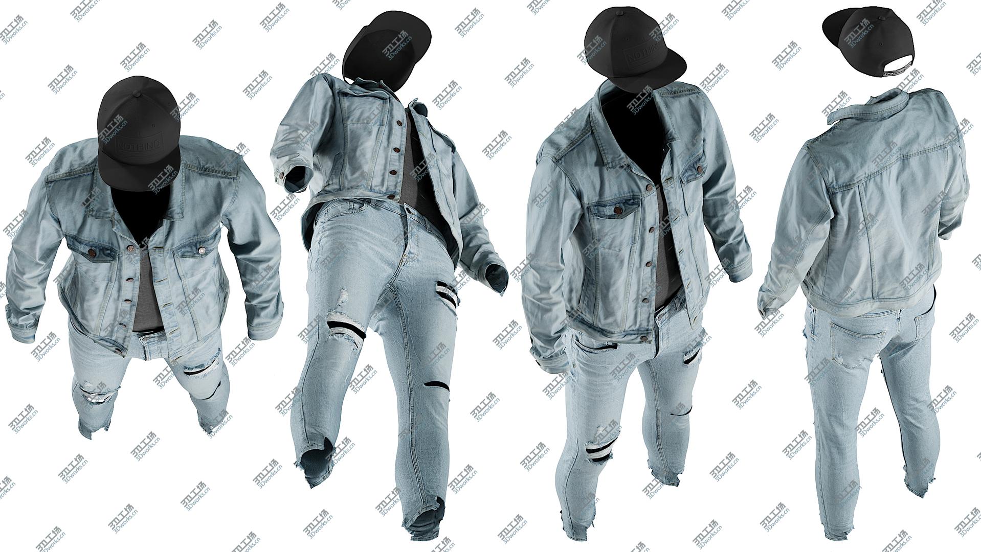 images/goods_img/202105073/Men's Jeans with Jacket, Thsirt and Cap 12 3D model/5.jpg